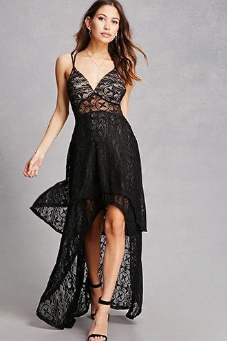 Forever21 Floral Lace High-low Dress
