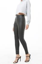 Forever21 Glitter Striped-trim Faux Leather Pants