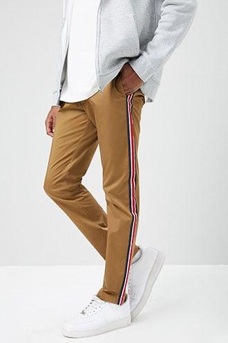 Forever21 Striped-trim Slim-fit Pants