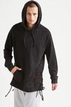 Forever21 Lace-up Hem Hoodie