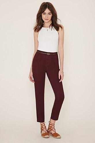 Forever21 Women's  Plum High-waisted Pants