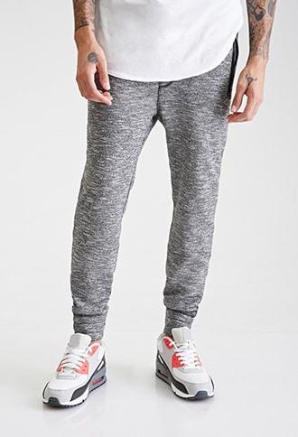 Forever21 Marled Knit Zippered Joggers