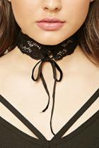 Forever21 Lace-up Floral Lace Choker