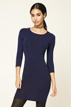 Forever21 Women's  Navy Heathered Bodycon Dress