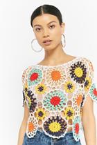 Forever21 Colorful Crochet Crop Top