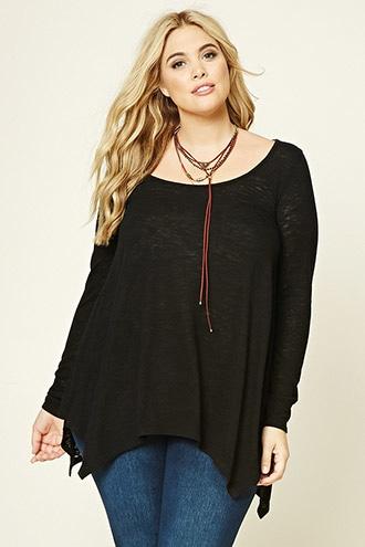 Forever21 Plus Women's  Black Plus Size Knit Tunic
