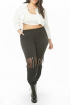 Forever21 Plus Size Woven Mesh Panel Joggers