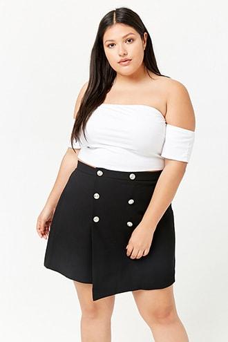 Forever21 Plus Size Double-breasted Mini Skirt