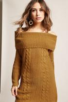 Forever21 Cable Knit Off-the-shoulder Dress