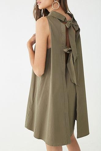 Forever21 Sleeveless Poplin Shirt Dress