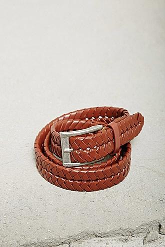 21 Men Brown Men Faux Leather Braided Belt
