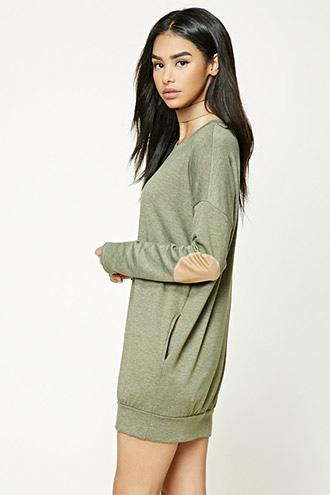 Forever21 Longline Elbow-patch Sweatshirt