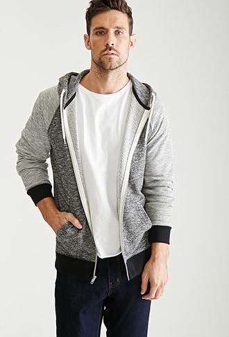 Forever21 Marled Colorblock Raglan Hoodie