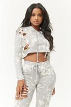 Forever21 Bleach-dye Hooded Top