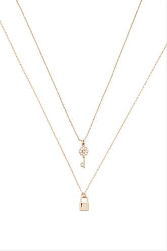 Forever21 Lock & Key Charm Necklace Set