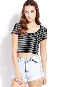 Forever21 Everyday Striped Crop Top