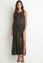 Forever21 Shadow-striped High-slit Maxi Dress