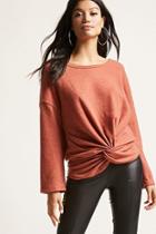 Forever21 Twist-front Sweater-knit Top