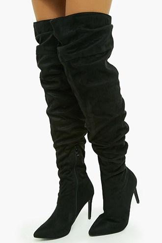 Forever21 Slouchy Over-the-knee Faux Suede Boots