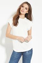Love21 Women's  Ivory Contemporary Curved-hem Top