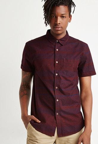 Forever21 Ornate Floral-striped Shirt