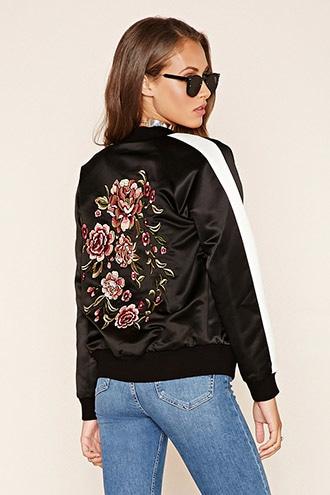 Forever21 Contemporary Embroidered Souvenir Jacket