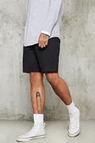 21 Men Men's  Black Cotton-blend Chino Shorts