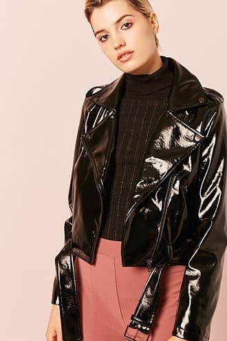 Forever21 Faux Patent Leather Jacket
