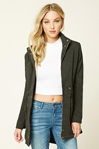 Forever21 Women's  Longline Drawstring Jacket