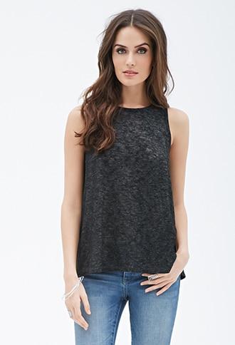 Forever21 Contemporary Marled Metallic Knit Tank