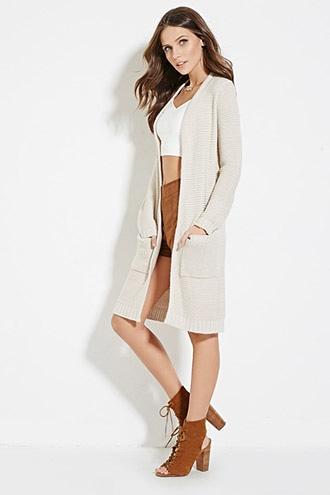 Forever21 Longline Open-front Cardigan