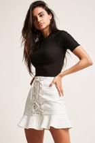 Forever21 Pinstripe Lace-up Skirt