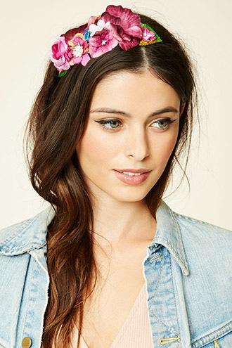 Forever21 Fuchsia Floral Headband