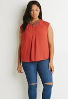 Forever21 Plus Pleated Chiffon Blouse