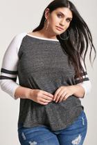 Forever21 Plus Size Heathered Baseball Tee