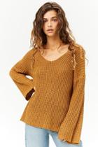 Forever21 Bell-sleeve Ribbed Top