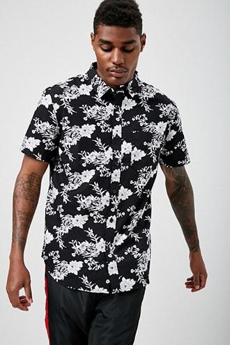 Forever21 Floral Print Classic Fit Shirt