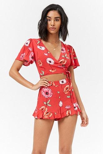 Forever21 Ruffle Floral Shorts