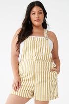 Forever21 Plus Size Striped Overall Shorts