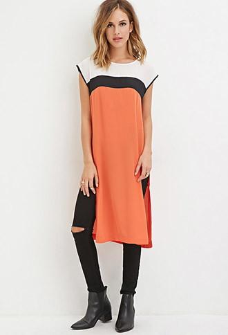 Forever21 Sheer Colorblocked Tunic