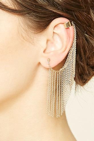 Forever21 Chain Fringe Ear Cuff