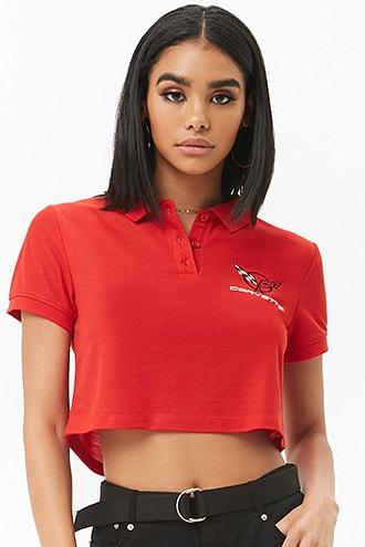 Forever21 Corvette Cropped Polo Shirt