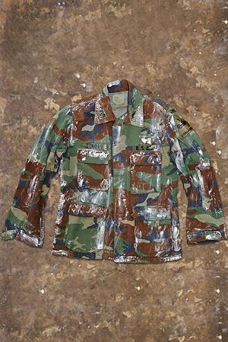 21 Men Men's  Paint Stain Camo Army Jacket