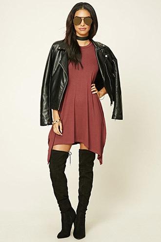 Forever21 Women's  Slub Knit Trapeze Dress