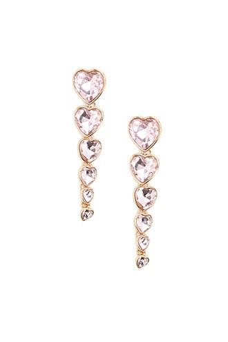 Forever21 Faux Gem Heart Drop Earrings