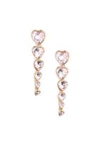 Forever21 Faux Gem Heart Drop Earrings