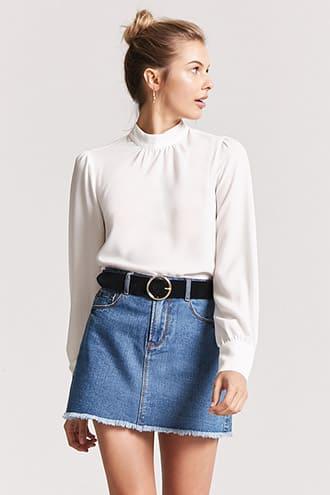 Forever21 Crinkled Keyhole Blouse