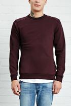 21 Men Men's  Burgundy Ribbed Panel Sweatshirt