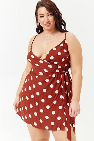 Forever21 Plus Size Polka Dot Wrap Dress