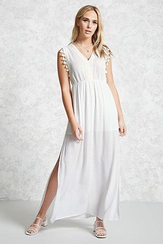 Forever21 Crochet Tassel Maxi Dress